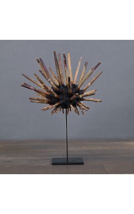 Bleistift urchin auf schwarzem Metallboden