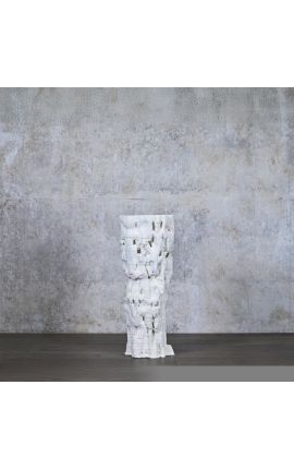 Sculpture "Organic printing" white ceramic