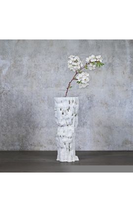 Sculpture &quot;Organic printing&quot; white ceramic