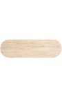 HENRY Konsole aus schwarzem Holz und Top in Travertin beige