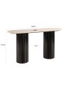 HENRY Console in black wood and top in travertine beige