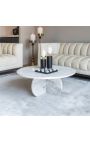 SHERLOCK round coffee table in white marble - Ø 90 cm