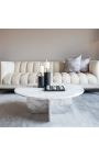 SHERLOCK round coffee table in white marble - Ø 90 cm