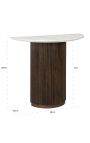 YONN half round console with white marble top - 90 cm