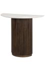 YONN half round console with white marble top - 90 cm