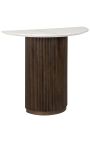 YONN half round console with white marble top - 90 cm