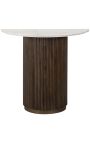 YONN half round console with white marble top - 90 cm