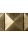 GLASTON Console in brushed golden brass with geometric shapes