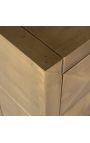 GLASTON side table in brushed golden brass with geometric shapes