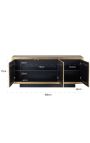 GLASTON Brushed Gilded Brass Sideboard with Geometric Shapes - 180 cm