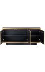 GLASTON Brushed Gilded Brass Sideboard with Geometric Shapes - 180 cm