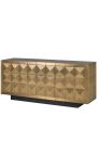 GLASTON Brushed Gilded Brass Sideboard with Geometric Shapes - 180 cm