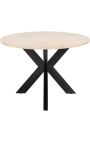 OSIS oval dining table in bronze metal and beige travertine - 230 cm