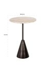 Table d'appoint OSIS en métal bronze et travertin beige