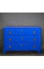 Dresser suedez albastru "Klein" culoare patinat 3 sertare