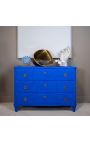 Dresser suedez albastru "Klein" culoare patinat 3 sertare