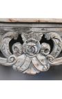 Large Louis XV Rocaille style console in natural patinated wood