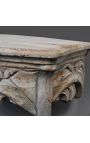 Large Louis XV Rocaille style console in natural patinated wood