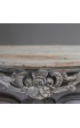 Large Louis XV Rocaille style console in natural patinated wood