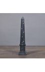 Obelisk with bees carved in 40 grey marble cm size M