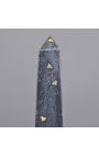 Obelisk with bees carved in 40 grey marble cm size M