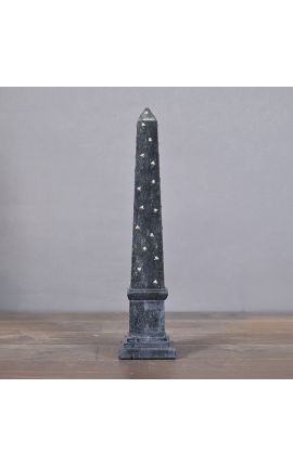 Obelisk with bees carved in 51 grey marble cm size L