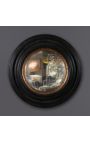 Set of 3 round convex mirrors said "witch mirror"