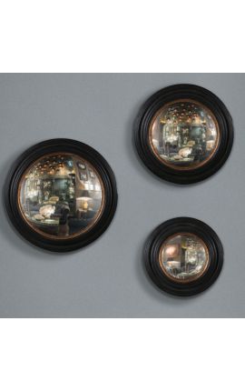 Ensemble de 3 Miroirs ronds convexes dit "miroir de sorcière"