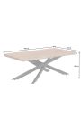 DAMY acacia coffee table with black metal base - 110 cm