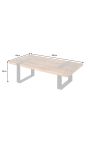 HIMA mango houten salontafel met zwarte metalen basis - 100 cm