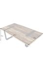 HIMA mango wood coffee table with black metal base - 120 cm