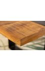 HIMA mango wood coffee table with black metal base - 120 cm