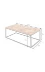 SOLA mango coffee table with black metal base - 100 cm