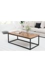 Table basse en manguier SOLA avec piètement en métal noir - 100 cm