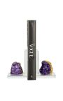 Crystal bookend with gold-lined purple amethyst