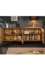 JOHN 4-door sideboard in Manguier and birch with pattern geometric 3d