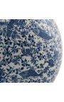 Large round vase "Blue River" in enamelled blue ceramic