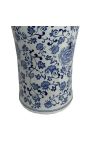 Large cylindrical pot "New Emperor" in enamelled blue ceramic