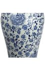 Large cylindrical pot "New Emperor" in enamelled blue ceramic