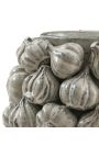 Gerro de bulbs d'all de porcellana esmaltada gris