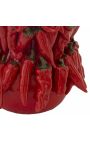 Red peppers vase in enamelled porcelain