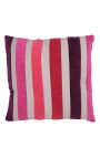 Coussin carré en coton à rayures multicolores 45 x 45