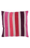 Coussin carré en coton à rayures multicolores 45 x 45