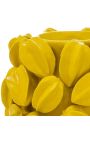 Vase au décor de caramboles jaunes en porcelaine émaillé