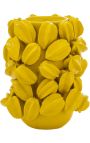 Vase au décor de caramboles jaunes en porcelaine émaillé