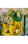 Large vase with lemon decoration in enamelled porcelain