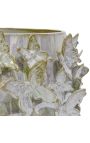 Vase nacré au décor de papillons en porcelaine émaillé