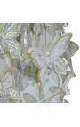 Vase cylindrique nacré au décor de papillons en porcelaine émaillé