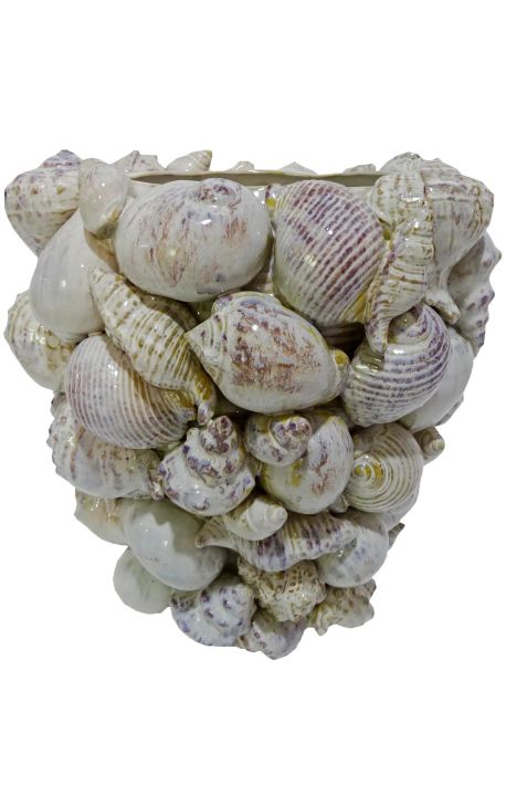 Caracoles de mar jarrón en porcelana esmaltada