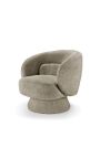 Design JOEY fauteuil uit de jaren 70 in curly taupe stof